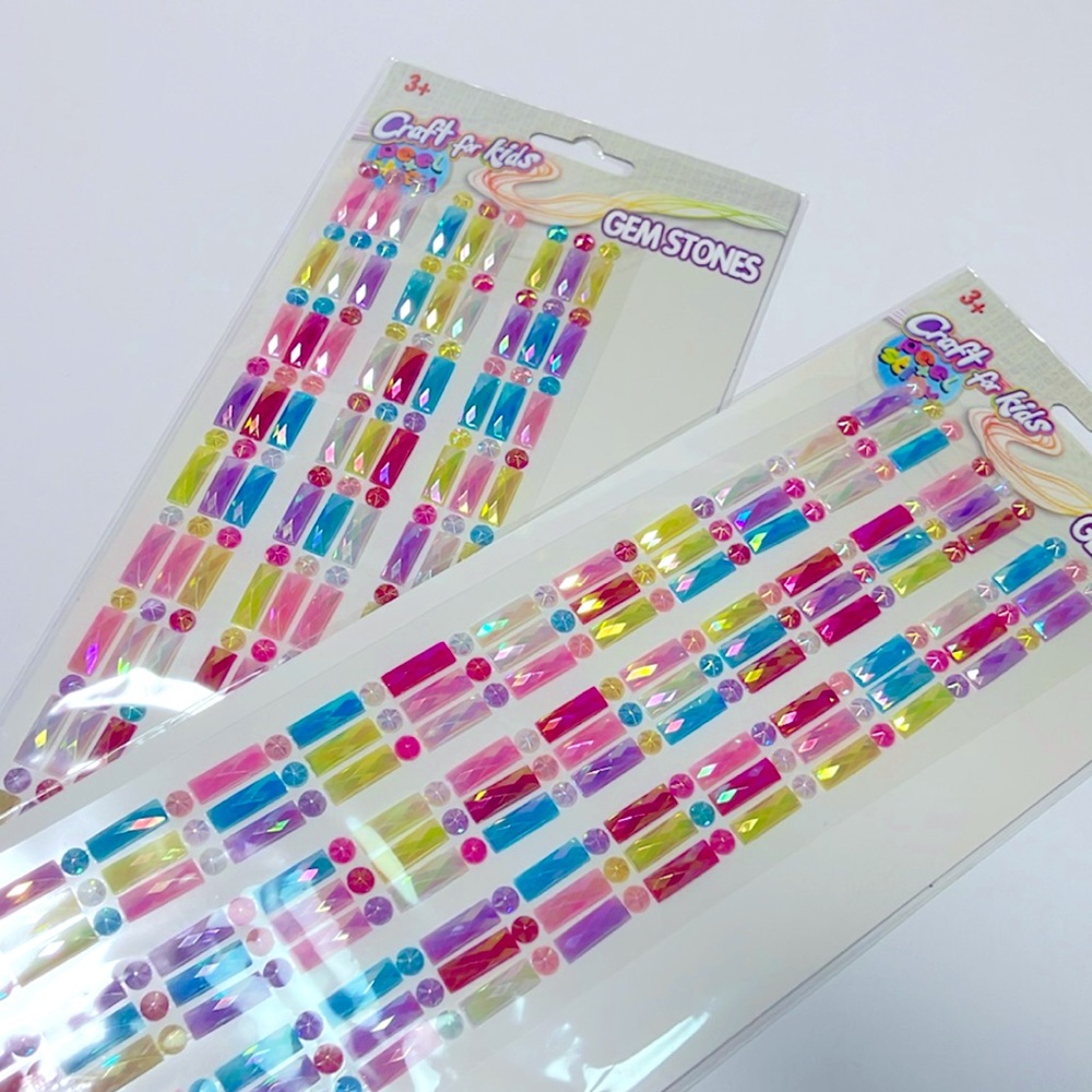 Adhesive pack of 2 Gem Stones  Multicolor for all decoration